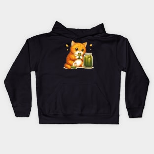 Cat Eating Pickles Kids Hoodie